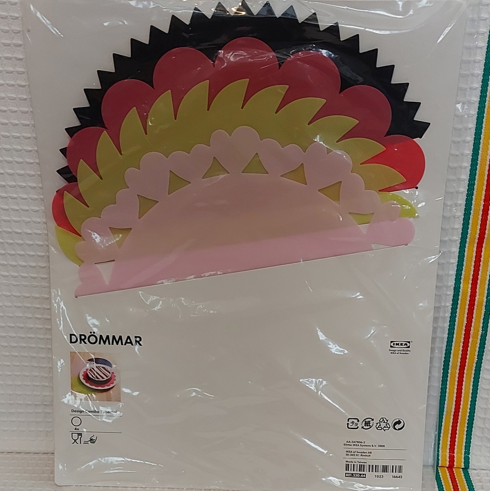 NWT Ikea Dommar Vinyl serving plate decoration - reusable - set of 4